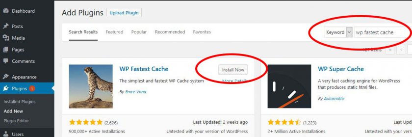 Wp Fastest Cache Tutorial Step 1